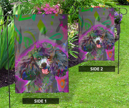Poodle Design #2 Garden and House Flags - Art by Cindy Sang - 2023 Collection