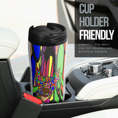 Doberman Vacuum Insulated Reusable Coffee Cups - Art By Cindy Sang - JillnJacks Exclusive