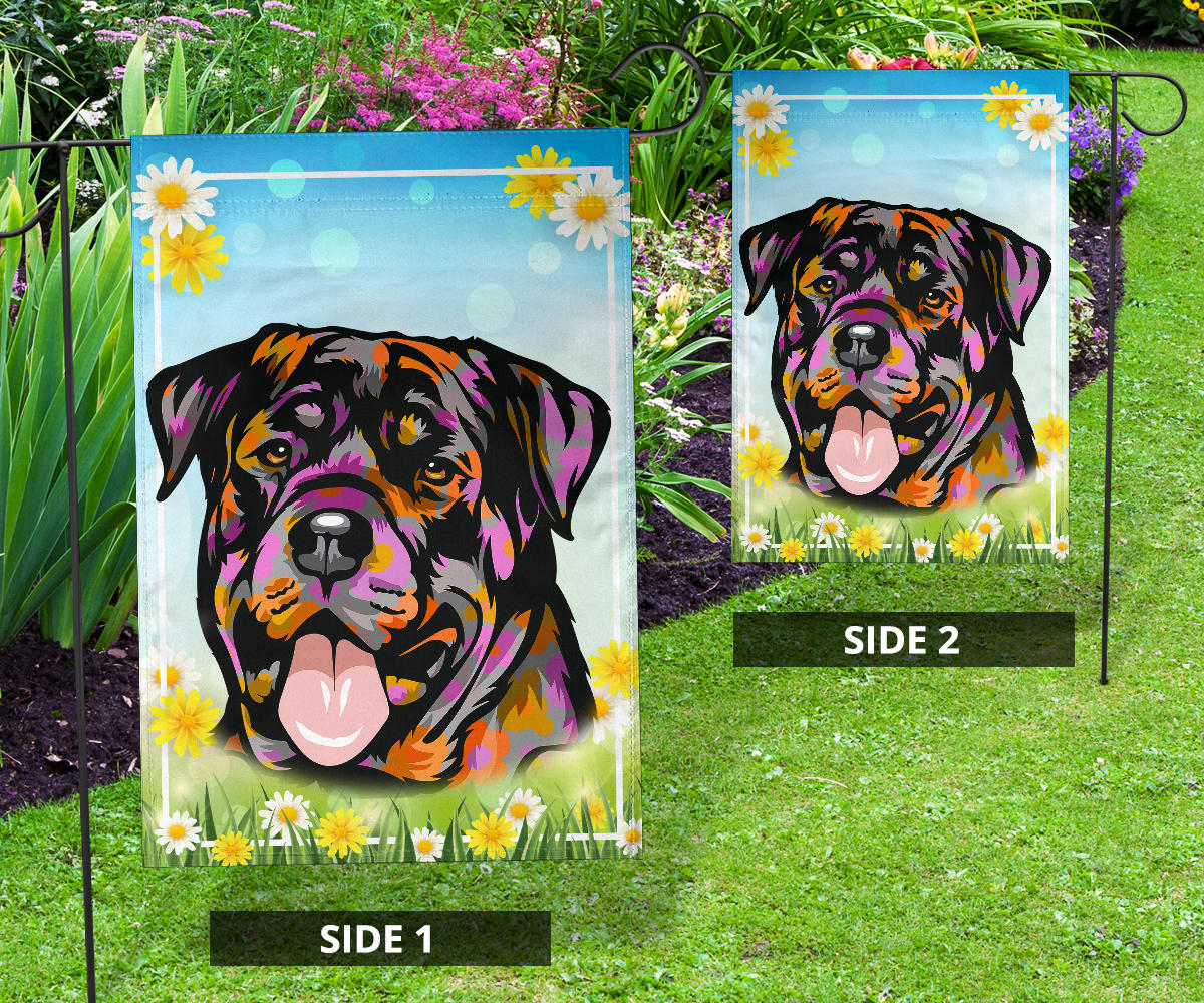 Rottweiler Design Spring Garden And House Flags - 2023 Collection by Cindy Sang