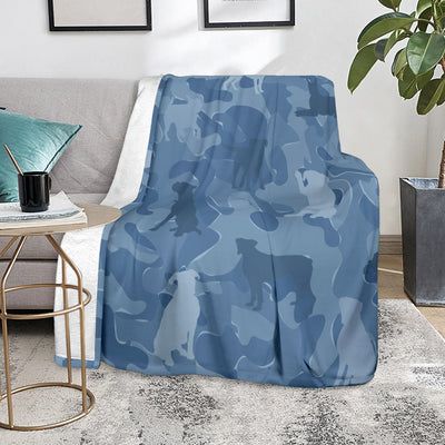 Boxer Blue Camouflage Design Premium Blanket