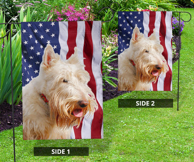 Wheaton Terrier Dog Design Garden & House Flags - JillnJacks Exclusive