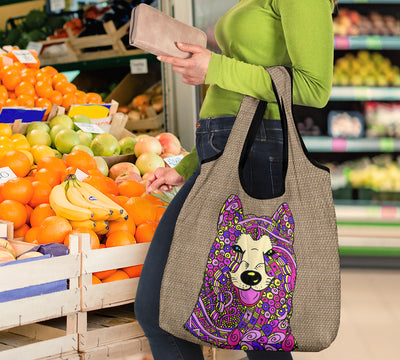 Shiba Inu Design #2 - 3 Pack Grocery Bags - Arts by Cindy Sang - JillnJacks Exclusive