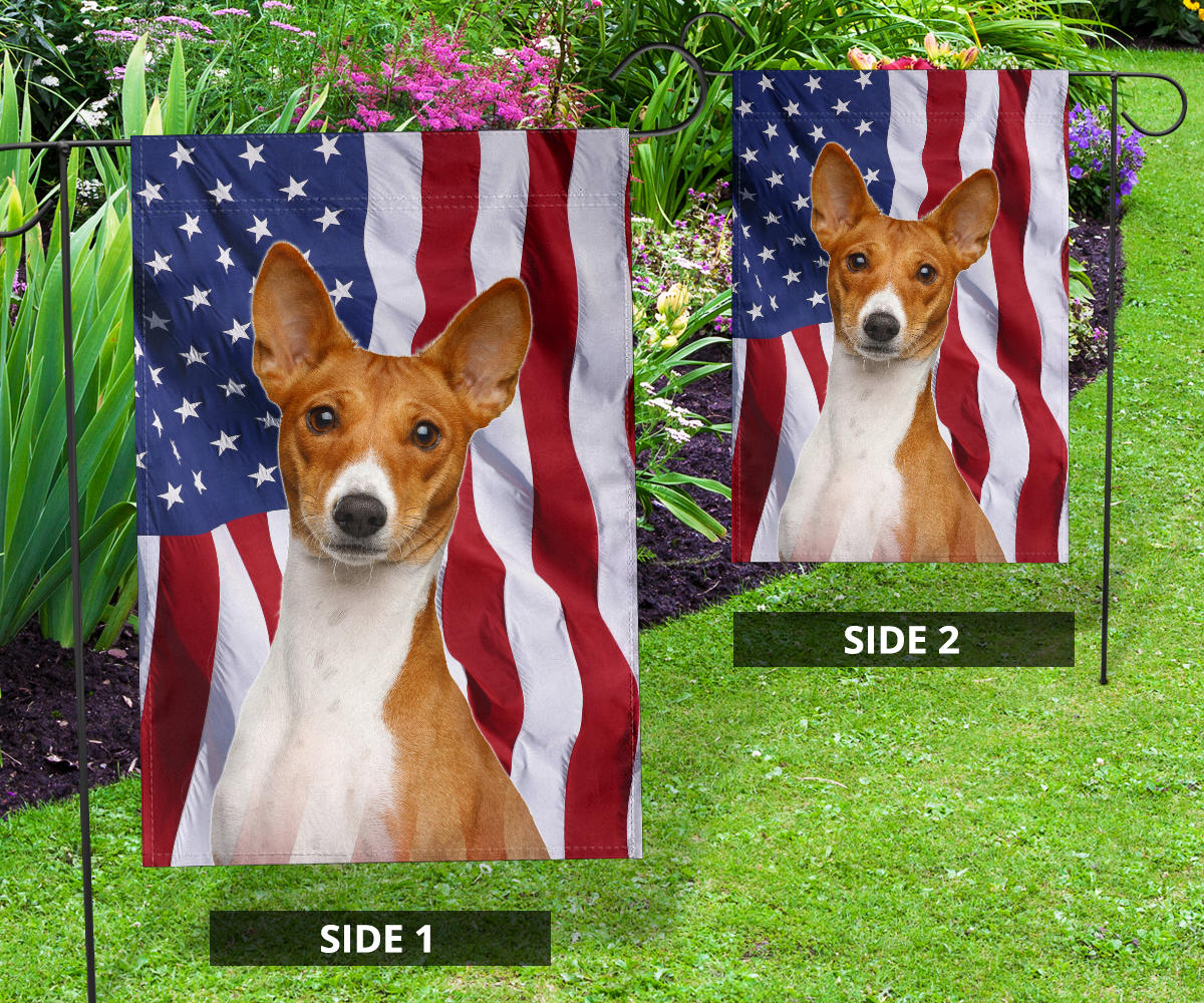 Basenji Dog Design Garden & House Flags - JillnJacks Exclusive