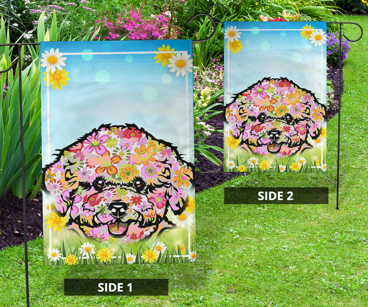 Bichon Design Spring Garden And House Flags - 2023 Collection by Cindy Sang