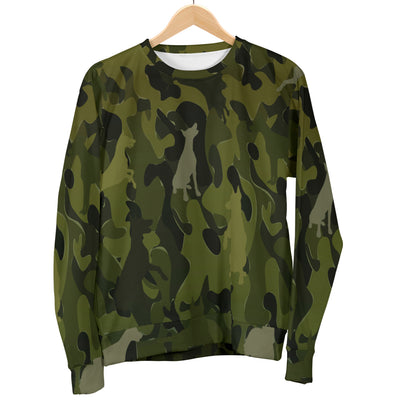 Doberman Green Camouflage Design Sweater For Women - JillnJacks Exclusive