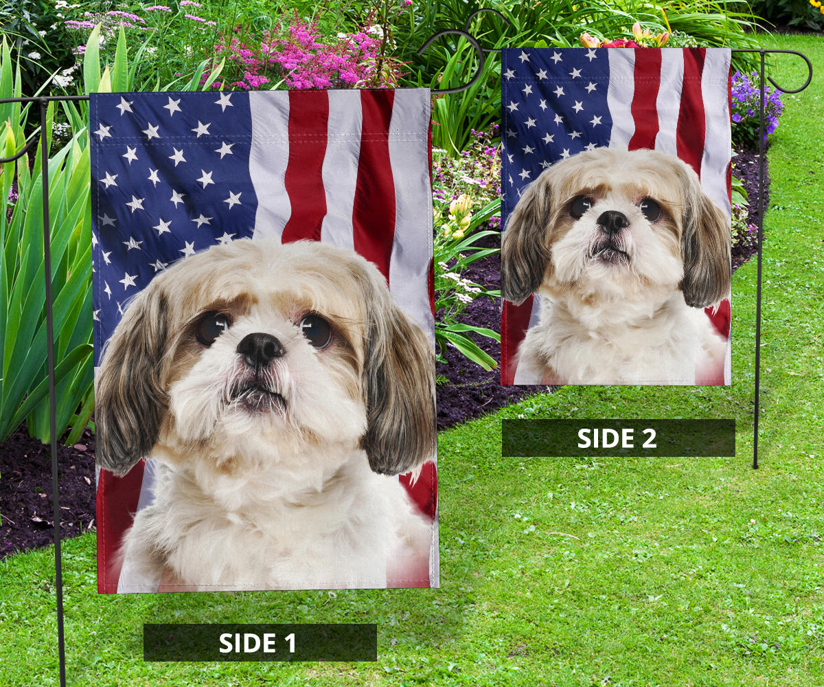 Shih Tzu Dog Design Garden & House Flags - JillnJacks Exclusive