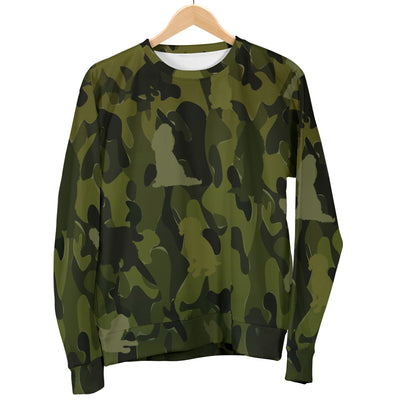 Cocker Spaniel Green Camouflage Design Sweater For Women - JillnJacks Exclusive