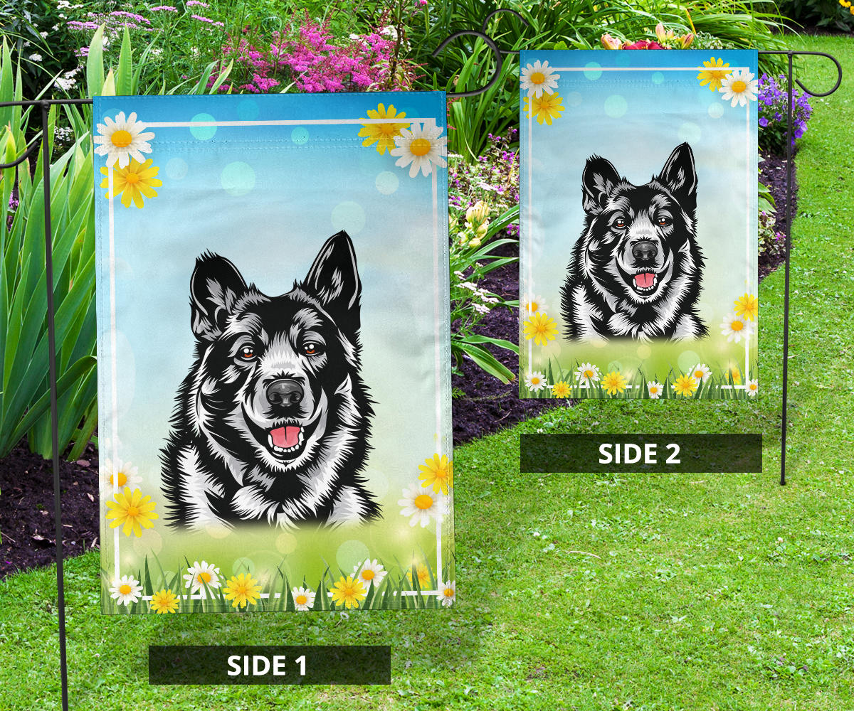 Norwegian Elkhound Design Spring and Summer Garden And House Flags - 2022 Collection