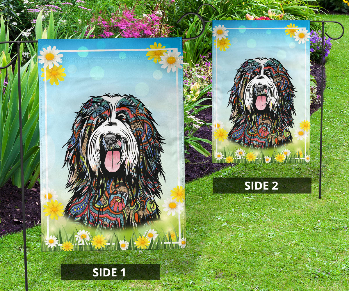 Bearded Collie Design Spring Garden And House Flags - 2023 Collection by Cindy Sang