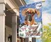 Boxer Dog Design Seasons Greetings Garden and House Flags - JillnJacks Exclusive