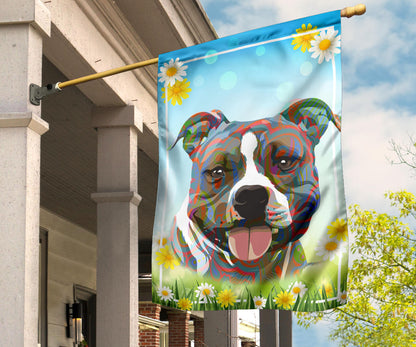 Pit Bull Design #3 Spring Garden And House Flags - 2023 Collection by Cindy Sang