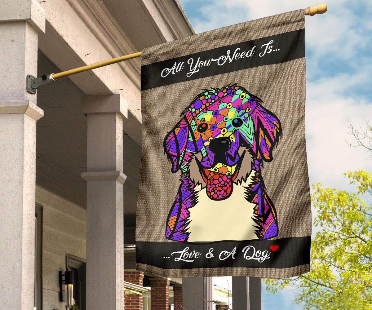 Bernese Mountain Dog Design Garden & House Flags - Art By Cindy Sang - JillnJacks Exclusive