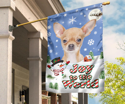 Chihuahua Design Seasons Greetings Garden and House Flags - JillnJacks Exclusive
