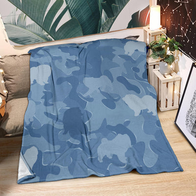 Chow Chow Blue Camouflage Design Premium Blanket