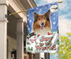 Rough Collie Design Seasons Greetings Garden and House Flags - JillnJacks Exclusive