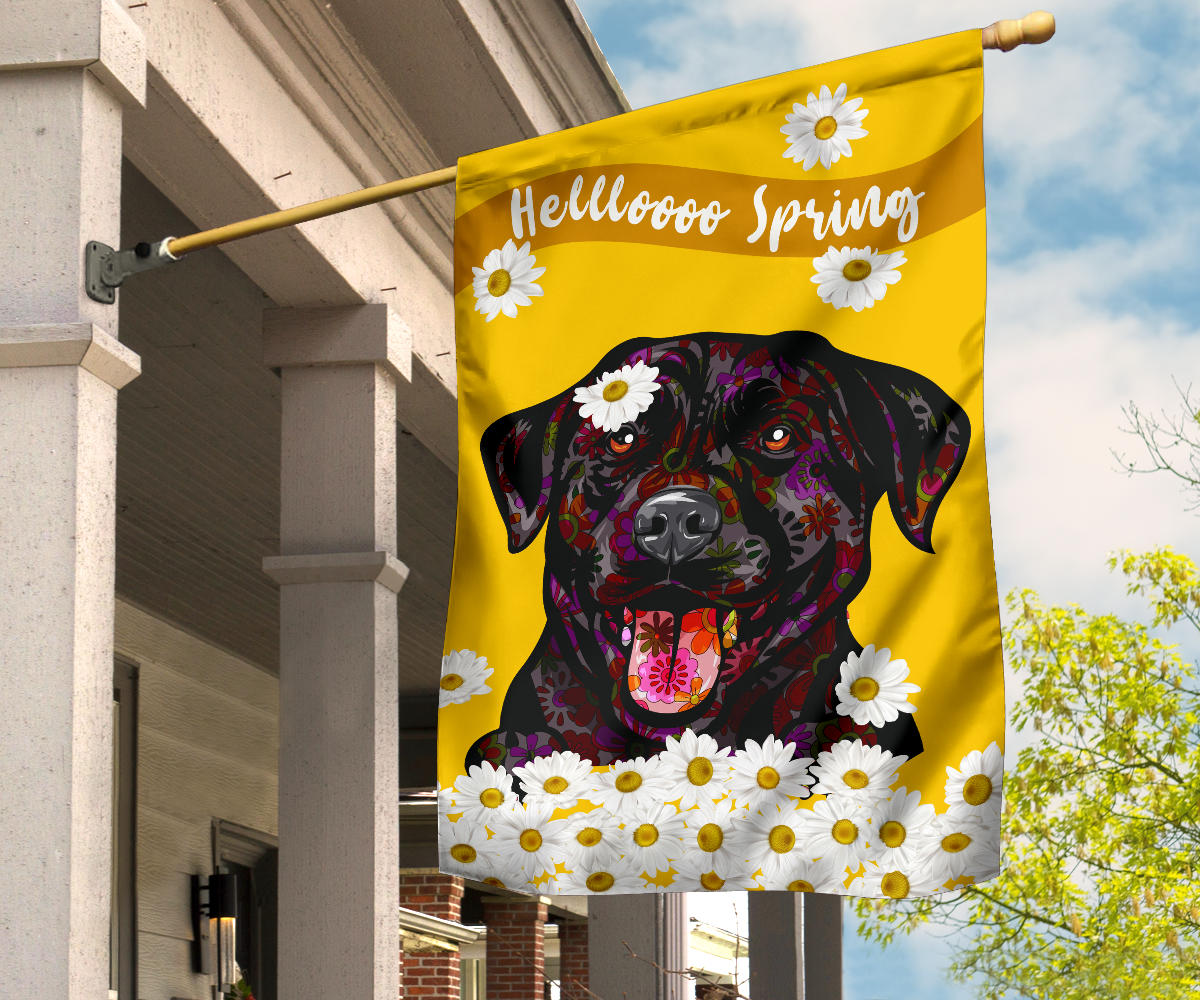 Labrador Design #3 Hello Spring Garden and House Flags - 2023 Cindy Sang Collection