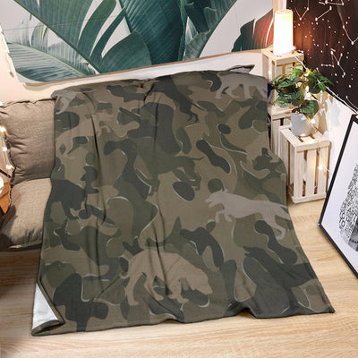 Dalmatian Pale Green Camouflage Design Premium Blanket