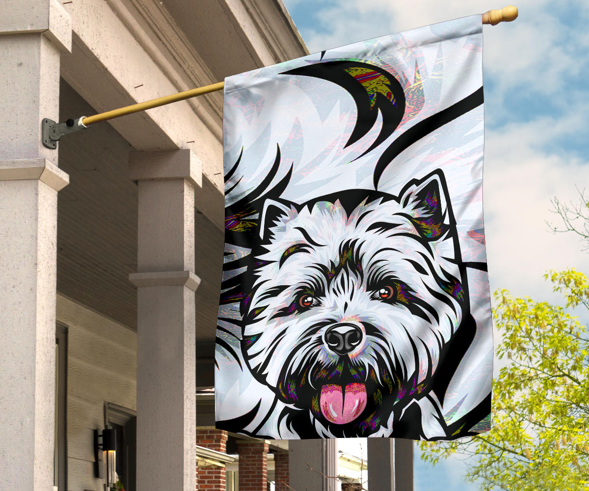 Westie Design Garden and House Flags - Art by Cindy Sang - 2023 Collection