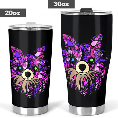 Long Hair Chihuahua Design Double-Walled Vacuum Insulated Tumblers - Art By Cindy Sang - JillnJacks Exclusive