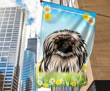Pekingese Design Spring and Summer Garden And House Flags - 2022 Collection