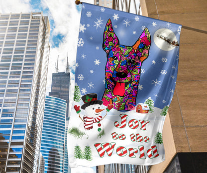 Belgian Malinois Design Seasons Greetings Garden and House Flags - Art By Cindy Sang - JillnJacks Exclusive