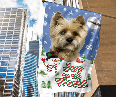Cairn Terrier Design Seasons Greetings Garden and House Flags - JillnJacks Exclusive