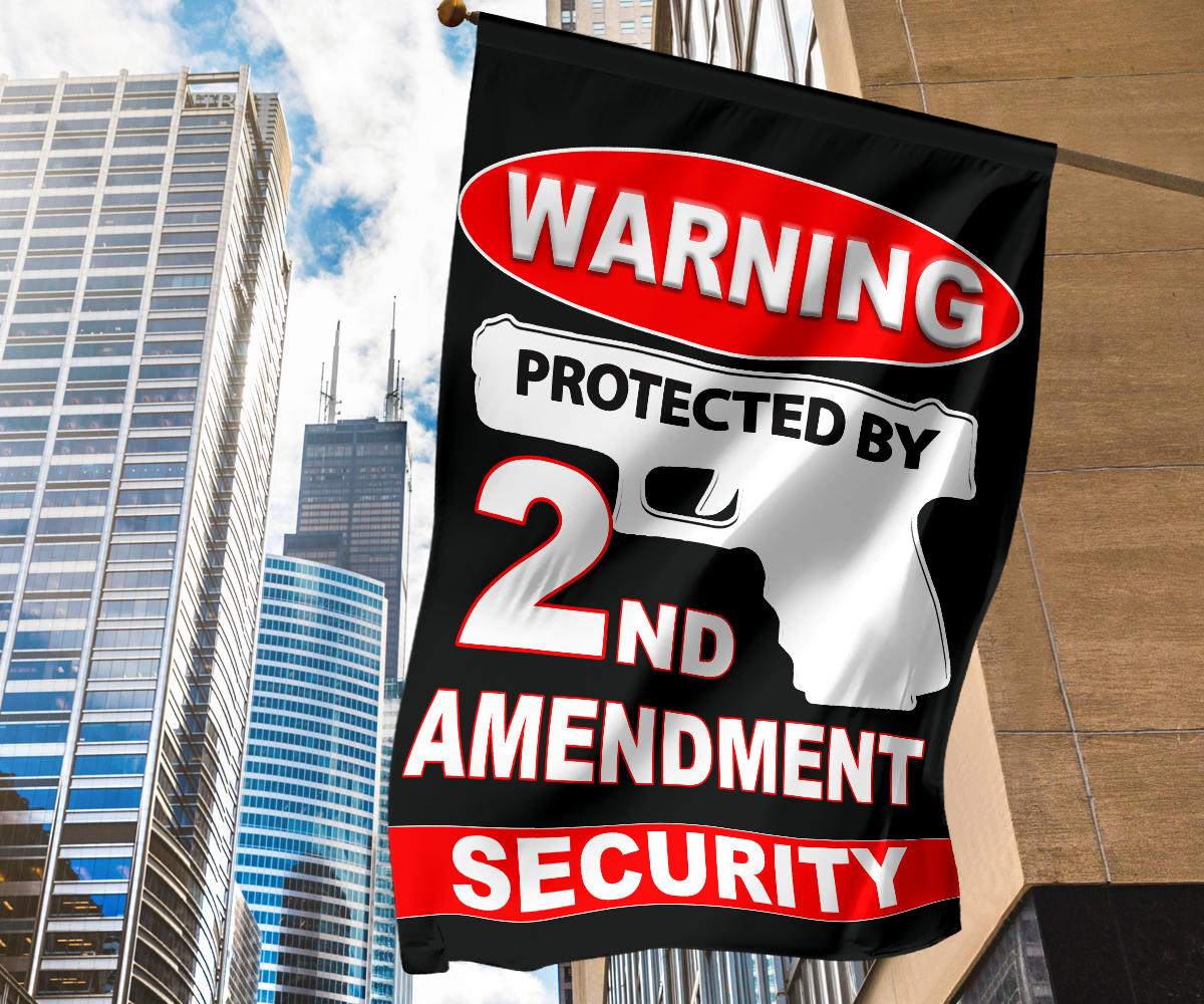 Warning Protected By 2nd. Amendment Security Garden & House Flags