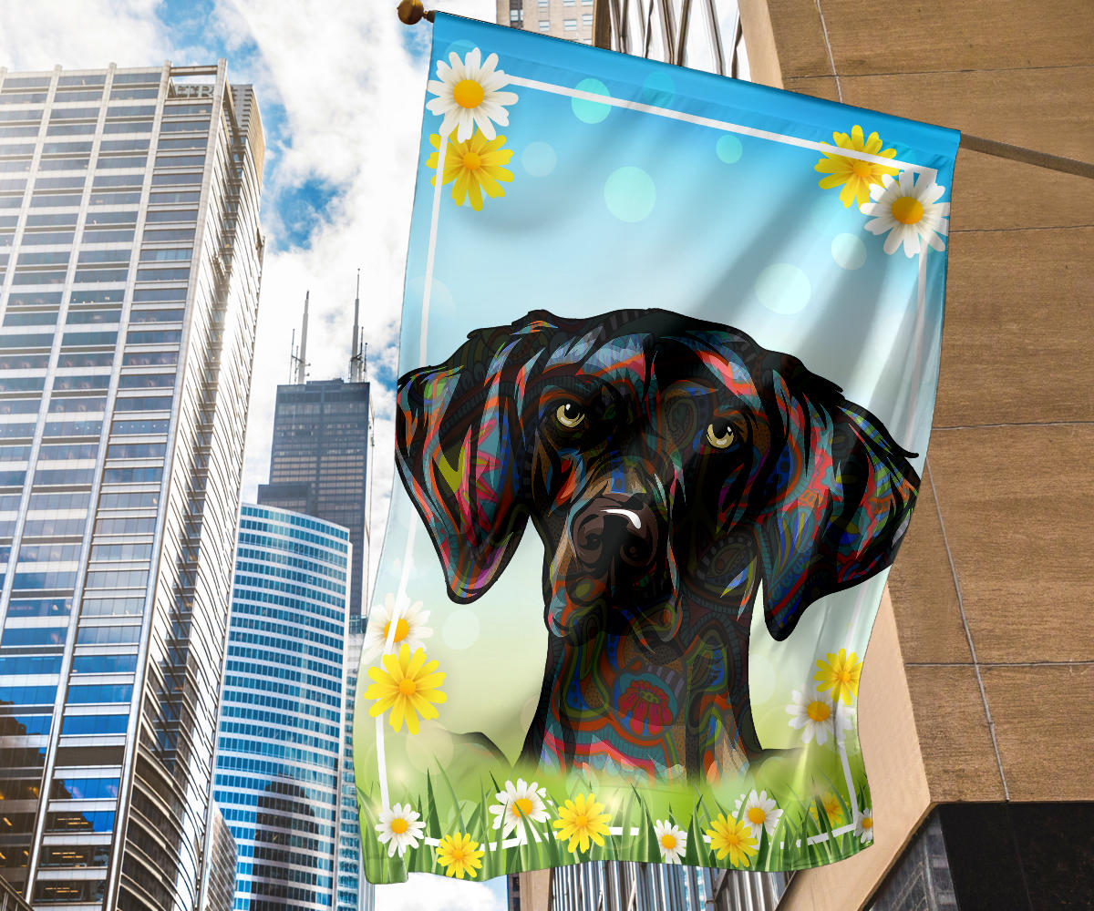 German Shorthaired Pointer Design Spring Garden And House Flags - 2023 Collection by Cindy Sang