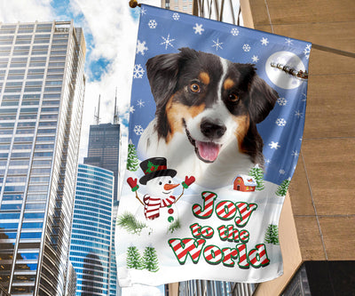 Australian Shepherd Dog Design Seasons Greetings Garden and House Flags - JillnJacks Exclusive