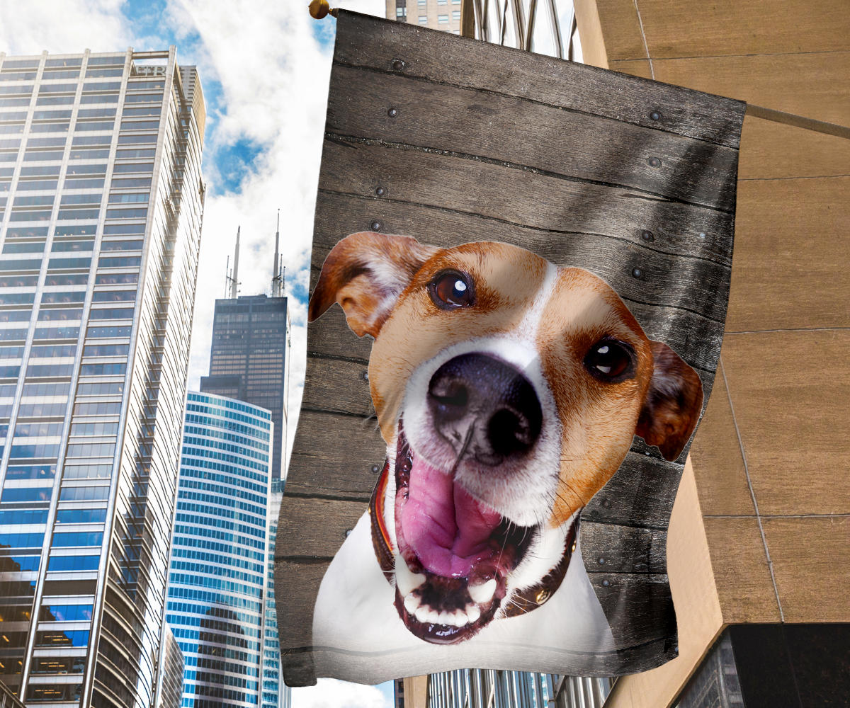 Jack Russell Terrier Dog Design Garden & House Flags - JillnJacks Exclusive