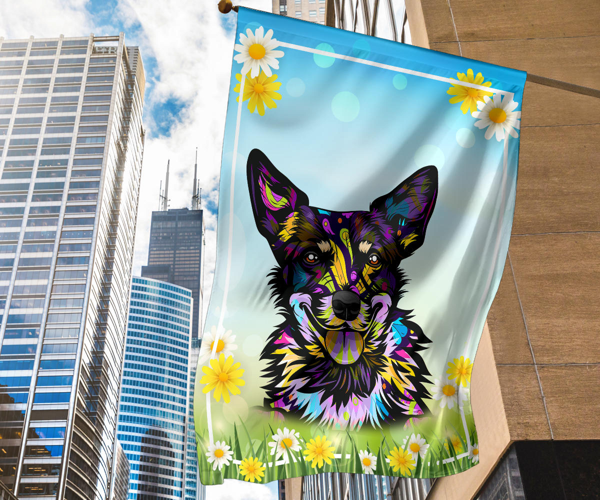 Australian Cattle Dog Design Spring Garden And House Flags - 2023 Collection by Cindy Sang