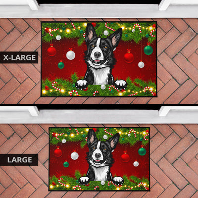 Border Collie Design Christmas Background Door Mats - 2022 Collection