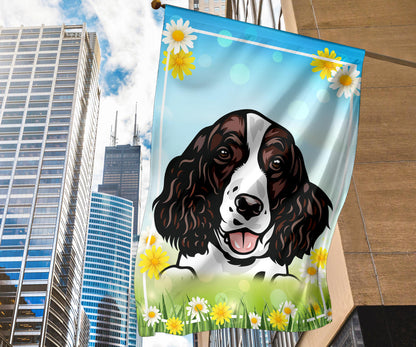 English Springer Spaniel Design Spring and Summer Garden And House Flags - 2022 Collection