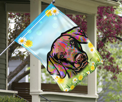 Weimaraner Design Spring Garden And House Flags - 2023 Collection by Cindy Sang
