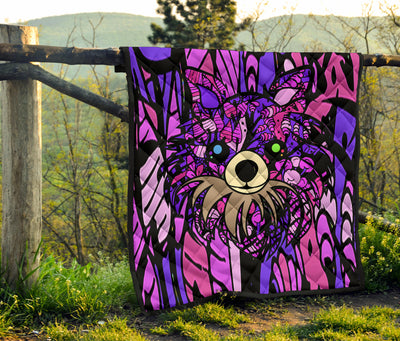 Long Haired Chihuahua Design Handcrafted Quilts - Art By Cindy Sang - JillnJacks Exclusive