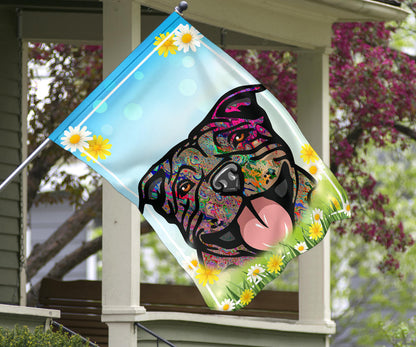 Pit Bull Design #1 Spring Garden And House Flags - 2023 Collection by Cindy Sang