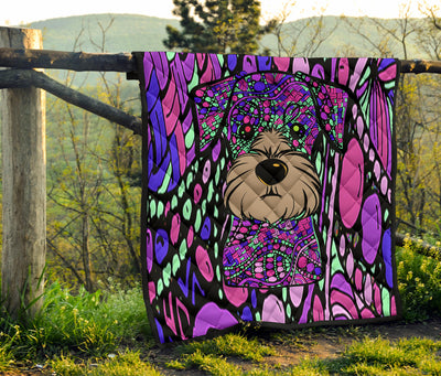 Miniature Schnauzer Design Handcrafted Quilts - Art By Cindy Sang - JillnJacks Exclusive