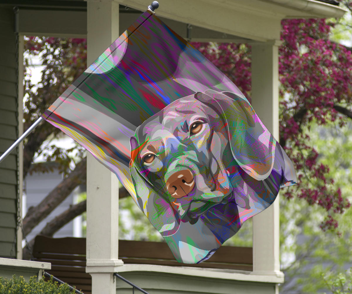 Vizsla Design Garden and House Flags - Art by Cindy Sang - 2023 Collection