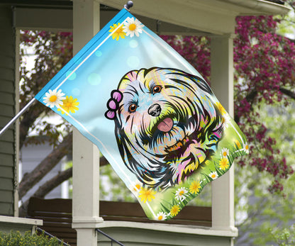 Maltese Design #2 Spring Garden And House Flags - 2023 Collection by Cindy Sang