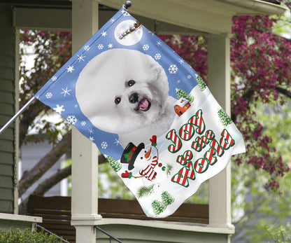 Bichon Frise Dog Design Seasons Greetings Garden and House Flags - JillnJacks Exclusive