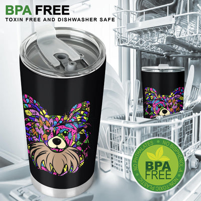 Papillon Design Double-Walled Vacuum Insulated Tumblers (Design #2) - Art By Cindy Sang - JillnJacks Exclusive
