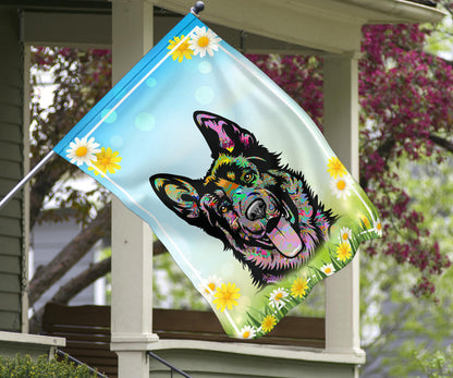 German Shepherd Design Spring Garden And House Flags - 2023 Collection by Cindy Sang