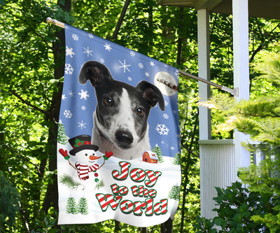 Greyhound Design Seasons Greetings Garden and House Flags - JillnJacks Exclusive