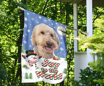 Goldendoodle Design Seasons Greetings Garden and House Flags - JillnJacks Exclusive