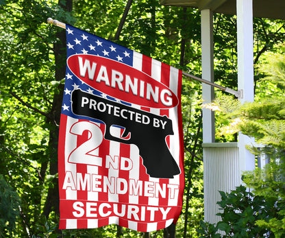 Warning Protected By 2nd. Amendment Security Garden & House Flags