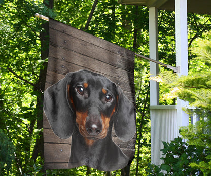 Dachshund Dog Design Garden & House Flags - JillnJacks Exclusive