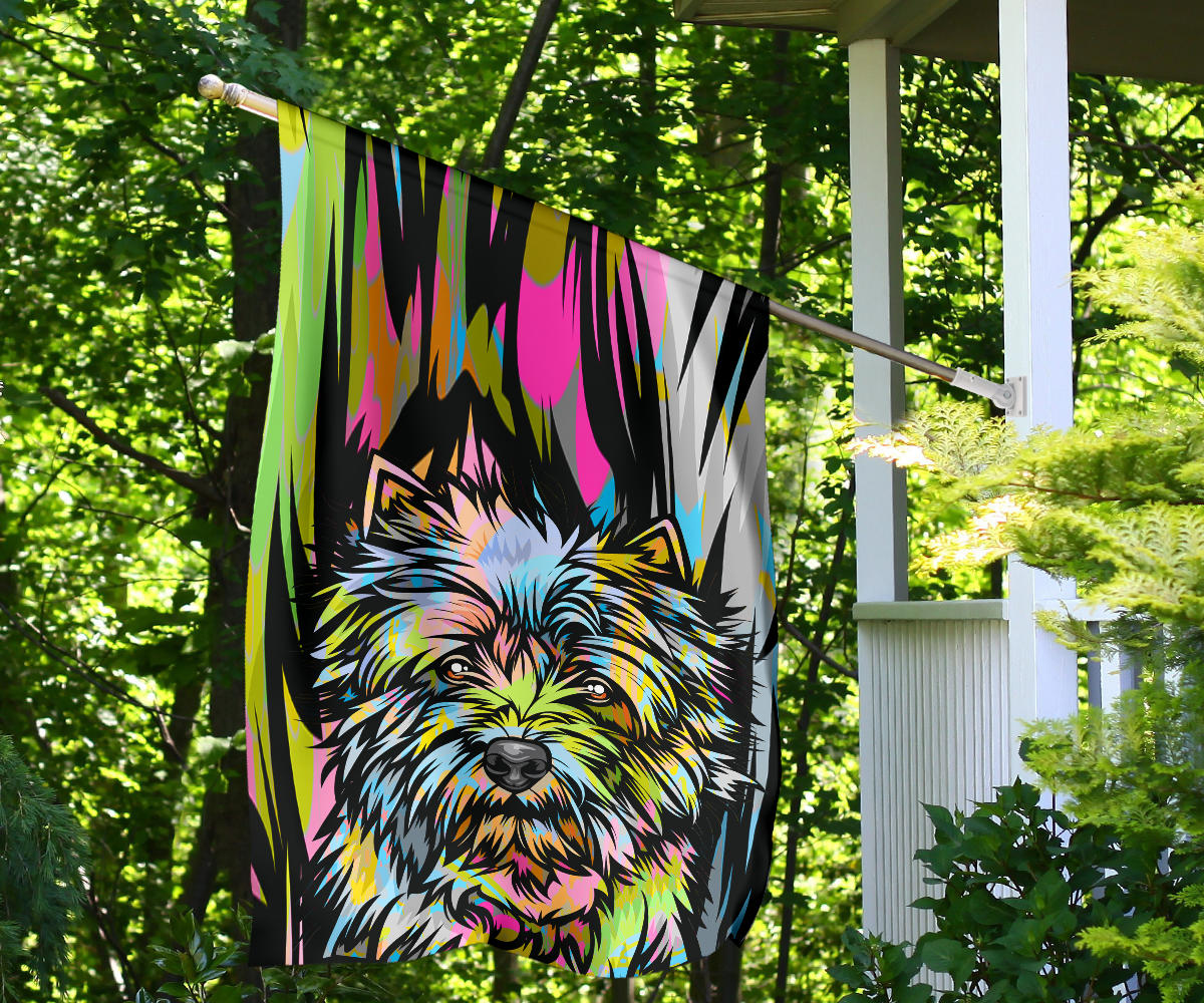 Cairn Terrier Design Garden and House Flags - Art by Cindy Sang - 2023 Collection