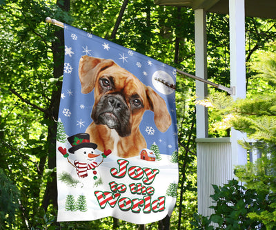 Boxer Dog Design Seasons Greetings Garden and House Flags - JillnJacks Exclusive