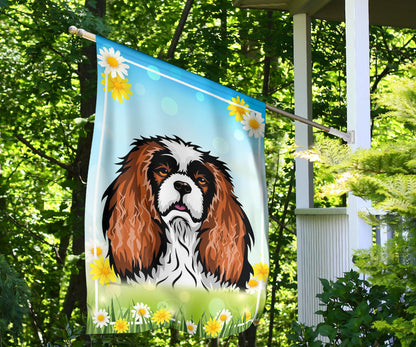 Cavalier King Charles Spaniel Design #2 Spring and Summer Garden And House Flags - 2022 Collection