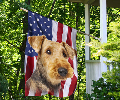 Airedale Terrier Dog Design Garden & House Flags - JillnJacks Exclusive